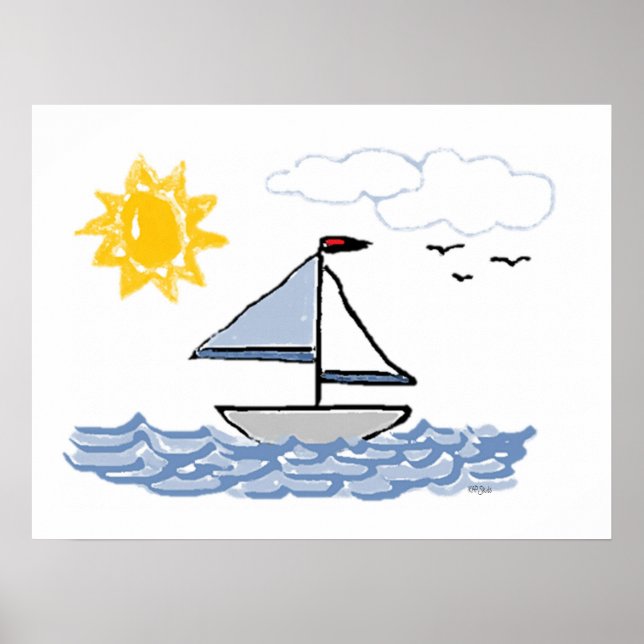 Poster Bateaux à voile Mur Animé pour enfants (Devant)