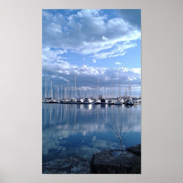 Poster Bateaux à voile sur le lac Ontario (Devant)