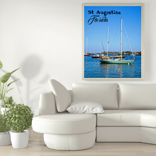 Poster Bateaux à voile sur Matanzas Bay St. Augustine Flo