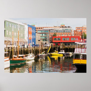 Poster Bateaux amarrés Portland, Maine