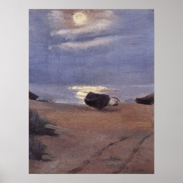 Poster Bateaux au clair de lune sur South Beach, Anna Anc (Devant)