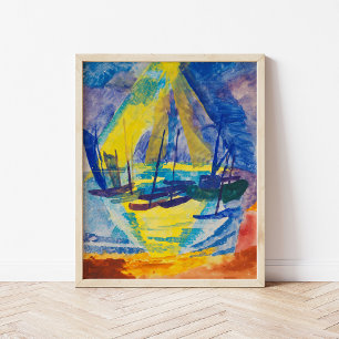 Poster Bateaux au Soleil du Soir   Fritz Schaefler