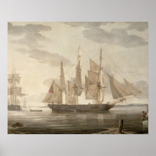 Poster Bateaux dans le port, 1805 (huile sur la toile)
