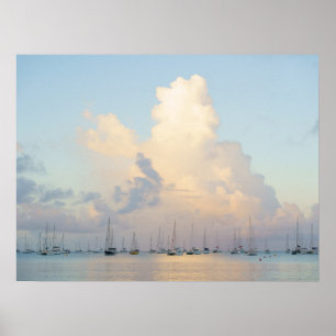 Poster Bateaux dans une baie, Saint-Anne, Martinique rêve
