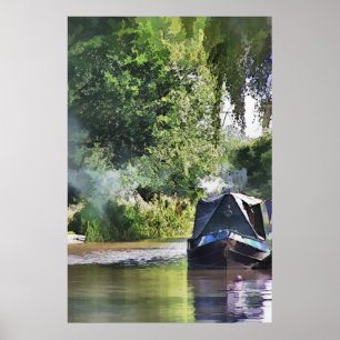 POSTER BATEAUX DE CANAL