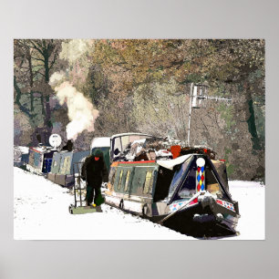 POSTER BATEAUX DE CANAL
