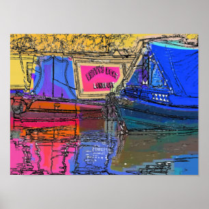POSTER BATEAUX DE CANAL