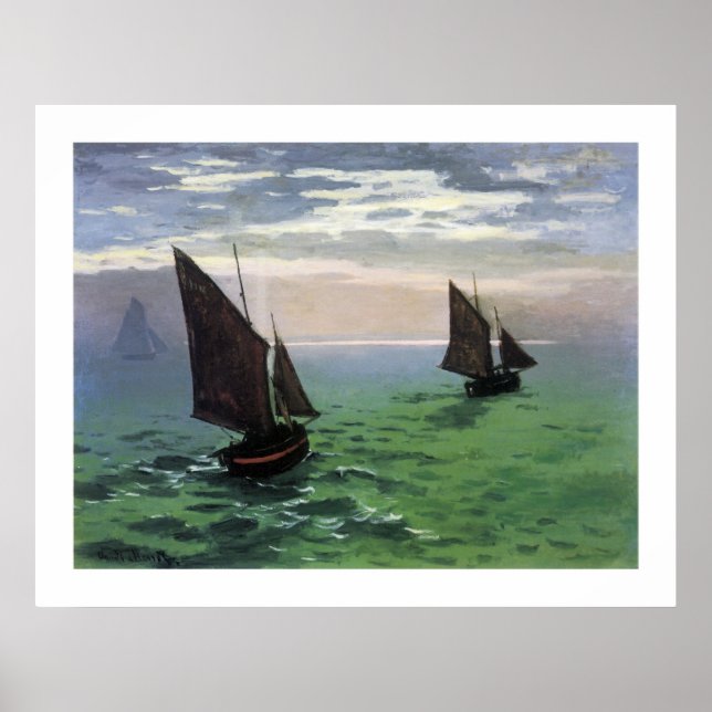 Poster Bateaux de pêche en mer (Devant)