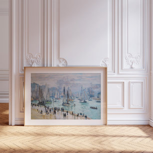 Poster Bateaux de pêche quittant le port Claude Monet
