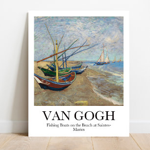 Poster Bateaux de pêche sur la plage par Vincent van Gogh