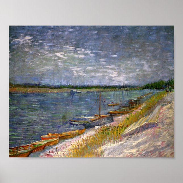 Poster Bateaux de rivière et d'aviron Van Gogh Fine Art (Devant)