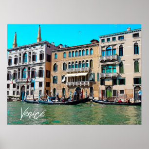 Poster Bateaux du canal Gondola de Venise Grand Canal