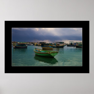 Poster Bateaux du village de pêcheurs Marsaxlokk à Malte