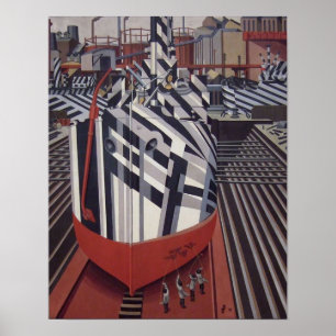Poster Bateaux Éblouissants Dans l'affiche Drydock 13"x16