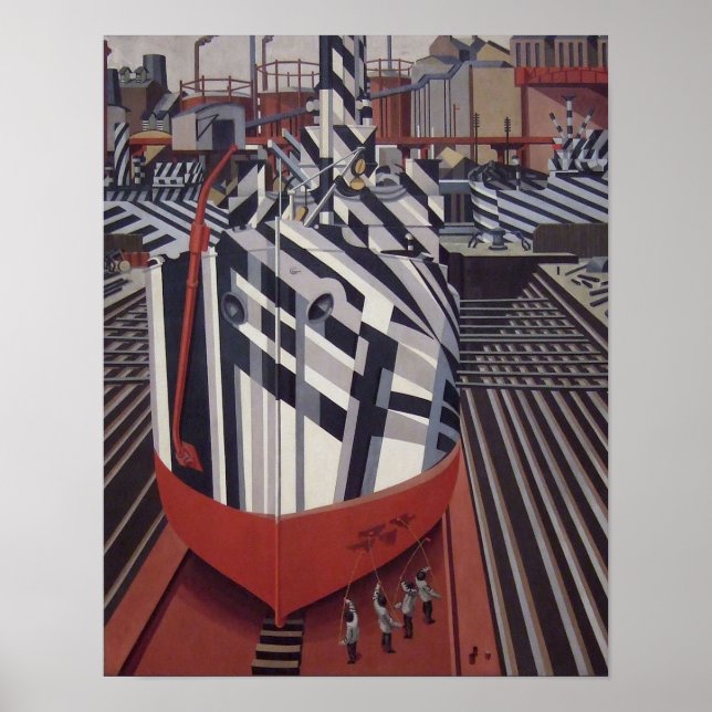 Poster Bateaux Éblouissants Dans l'affiche Drydock 13"x16 (Devant)