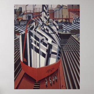 Poster Bateaux Éblouissants Dans l'affiche Drydock 24"x31
