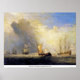 Poster Bateaux-ferries de Rotterdam par Joseph Mallord Tu