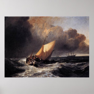 Poster Bateaux hollandais en un vent