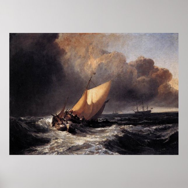 Poster Bateaux hollandais en un vent (Devant)