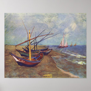 Poster Bateaux peints par la réimpression de Vincent van