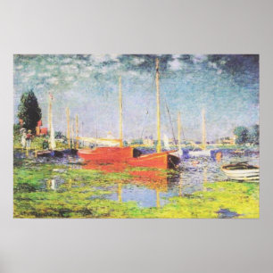 Poster Bateaux rouges à Argenteuil par Claude Monet