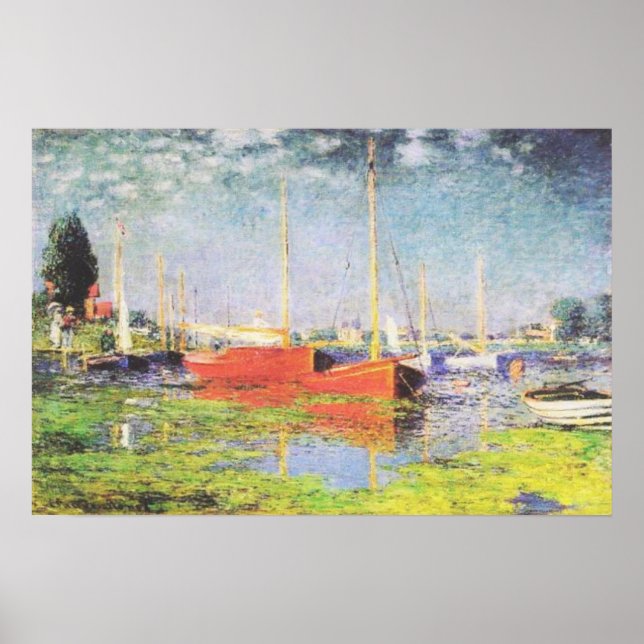 Poster Bateaux rouges à Argenteuil par Claude Monet (Devant)