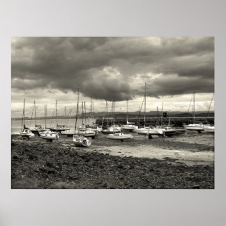 Poster Bateaux, Sables noirs, Ecosse