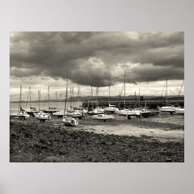Poster Bateaux, Sables noirs, Ecosse (Devant)