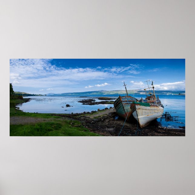 Poster Bateaux sur l'île de Mull (Devant)