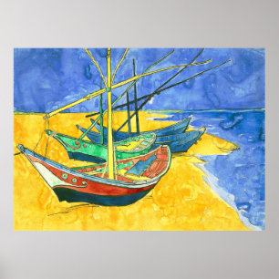 Poster Bateaux Vincent van Gogh à Saintes-Marie