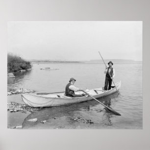 Poster Bateliers du fleuve Saint-Laurent, 1890. Photo anc