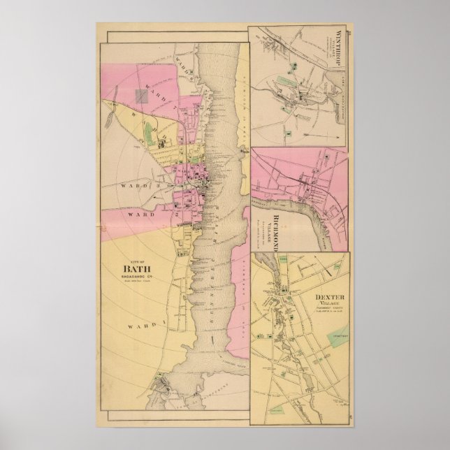 Poster Bath, comté de Sagadahoc (Devant)