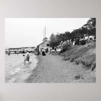 Poster Bath House, île Bois Blanc, MI 1903