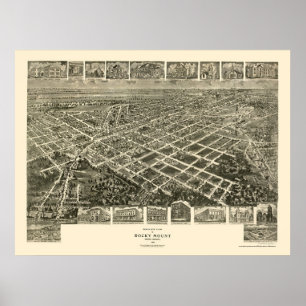 Poster Bâti rocheux, carte panoramique d'OR - 1907