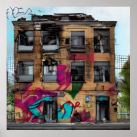 Bâtiment abandonné Abstrait Art IA