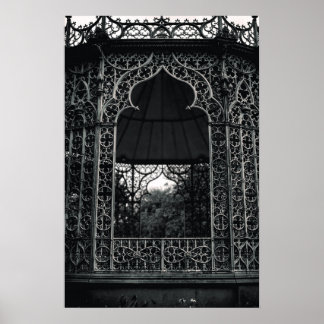 Poster Bâtiment Abstrait noir et blanc