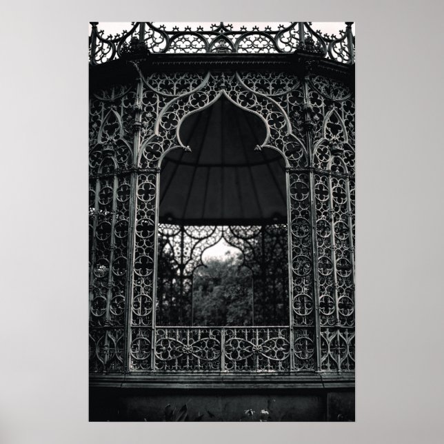 Poster Bâtiment Abstrait noir et blanc (Devant)