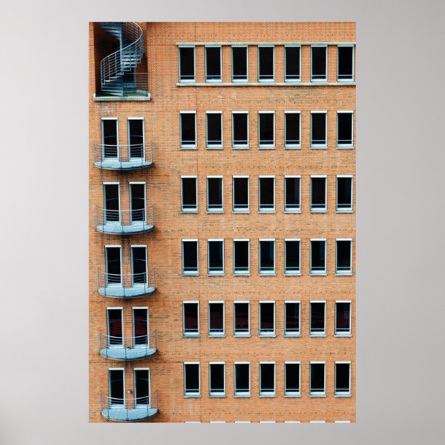 Poster Bâtiment Brown en briques (Devant)