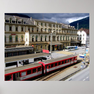 Poster Bâtiment de la gare de Brig