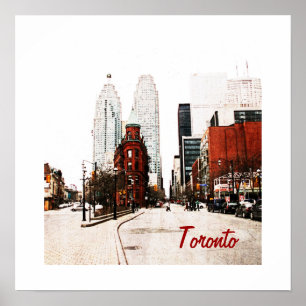 Poster Bâtiment en fer plat de Toronto sur Front street