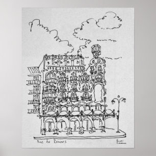 Poster Bâtiment Haussmann  Rue de Rennes, Paris