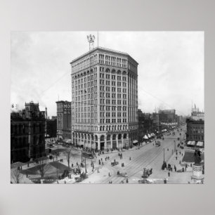 Poster Bâtiment majestueux, Detroit : 1899