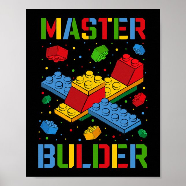 Poster Bâtiment Master Builder pour enfants Blocs Constru (Devant)