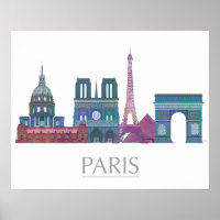 Bâtiments couleur Paris Skyline