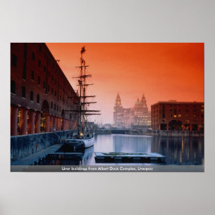 Poster Bâtiments de foie du complexe Albert Dock, Liverpo