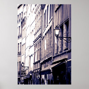 Poster Bâtiments de la vieille ville, France