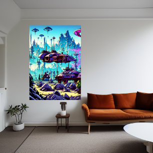 Poster Bâtir une base sur une planète alien   AI Art Post