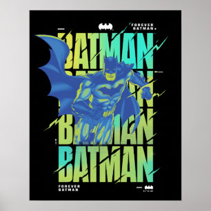 Poster Batman Électrique Qui Traverse La Typographie