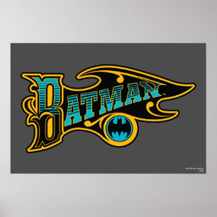 Poster Batman Logo Turquoise Vintage