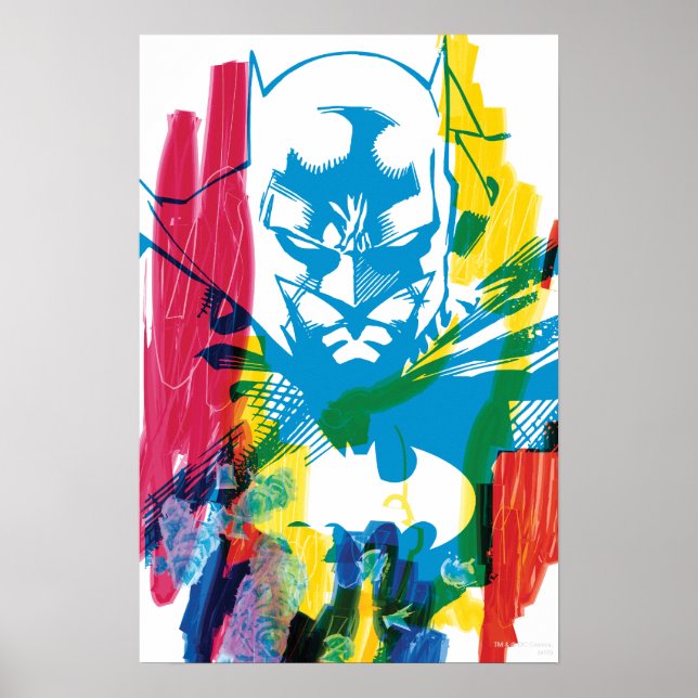 Poster Batman Neon Marker Collage (Devant)